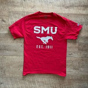 Champion Red SMU Graphic Tee